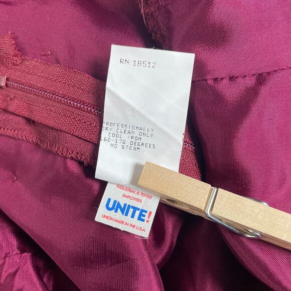 Vintage Formal Dress Small Med Burgundy Maroon Regency Bridgerton Coquette Prom - Picture 12 of 16